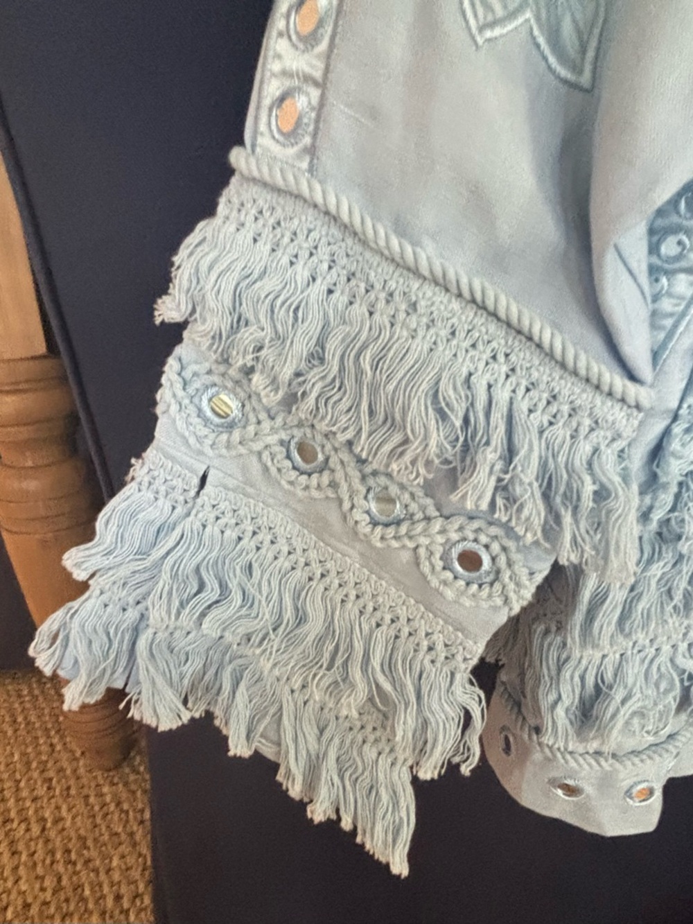 Boston Proper Pale Blue Embroidered Jacket - Picture 5 of 7